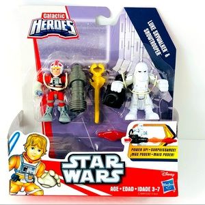 Star Wars Galactic Heroes Figure Set Luke Skywalker and Snowtrooper Power Up
